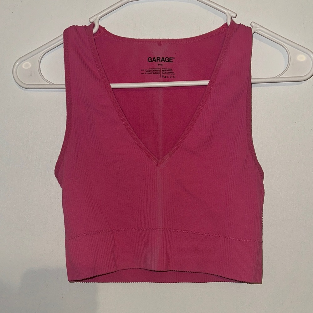 Garage Fuchsia V-Neck Tank Top